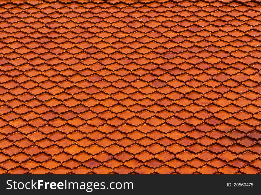 Red tiled on temple roof