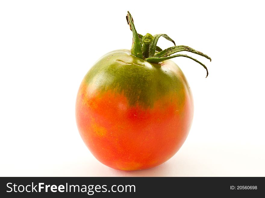 Tomatoes from the garden is isolated on a white background