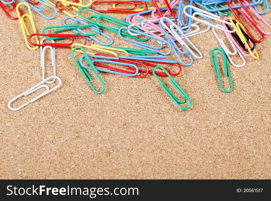 Close-up of multi-colored paper clips