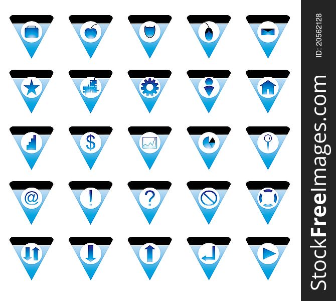Vector set of triangle icons.