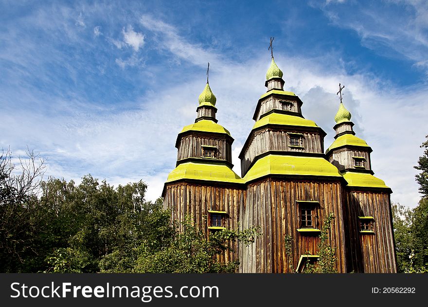 Old wooden church in Kiev