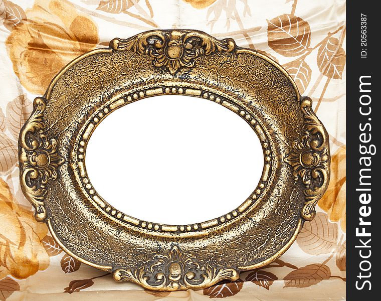 Antique picture frame on floral background. Antique picture frame on floral background