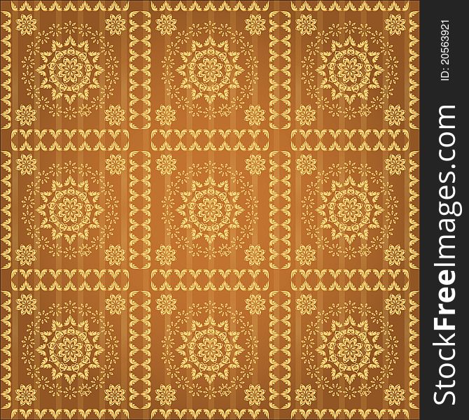 Golden wallpaper with a pattern - seamless texture