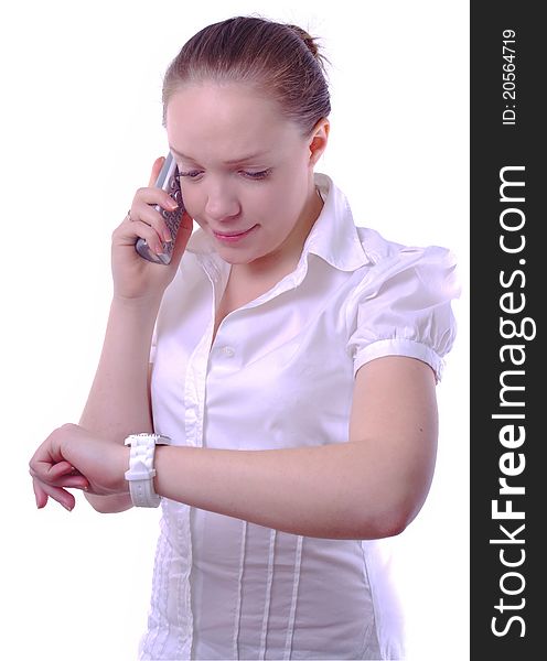 Businesswoman With Phone And Watch