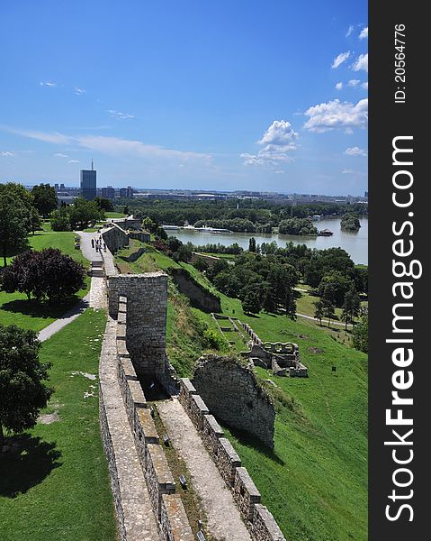 Kalemegdan fortress in belgrade, old ancient castle