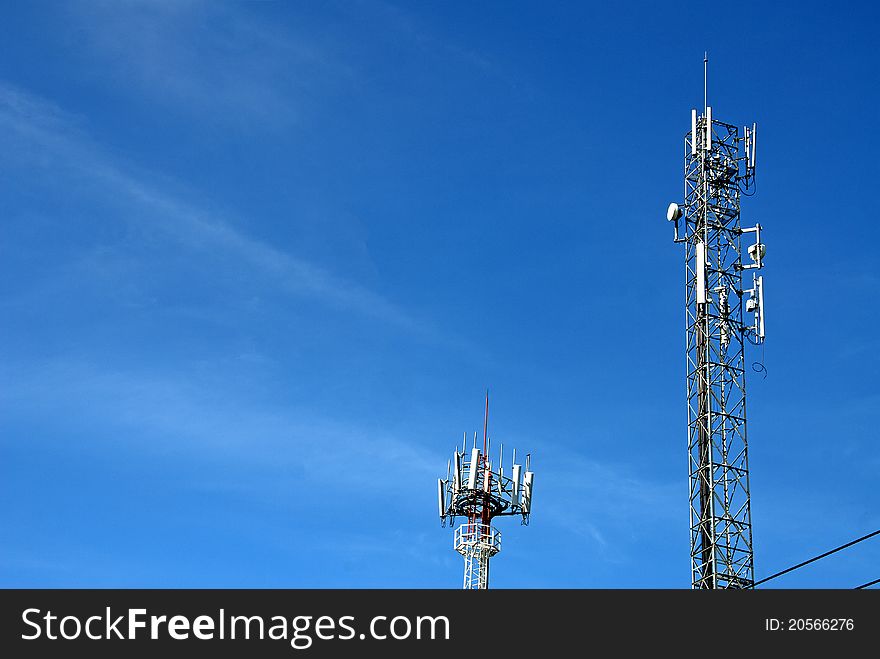 Radio telephone transmission towers.