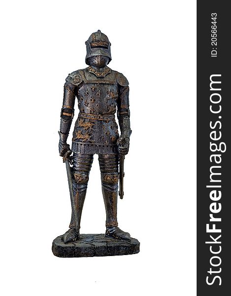 Statuette French knight on a white background