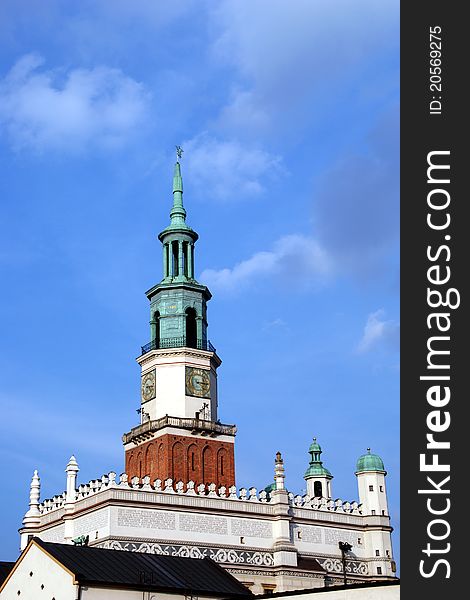 Tower of City Hall in Poznan, Poland