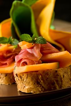 Ham And Melon Appetizer Stock Image Ham And Melon Appetizer Stock Image