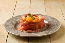Ham And Melon Appetizer Stock Image Ham And Melon Appetizer Stock Image