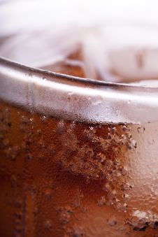Cold Cola With Ice Stock Photo