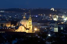 St. Nicholas At Prague At Night Stock Photos