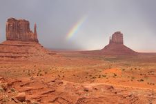 Rainbow And Mittens - Monument Valley, Arizona Royalty Free Stock Image Rainbow And Mittens - Monument Valley, Arizona Royalty Free Stock Image