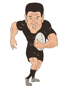 Rugby Player Running With Ball Stock Photo Rugby Player Running With Ball Stock Photo