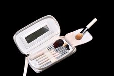 Makeup Kit With Brushes Royalty Free Stock Photography Makeup Kit With Brushes Royalty Free Stock Photography