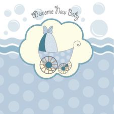 Baby Shower Announcement Card With Pram Royalty Free Stock Images Baby Shower Announcement Card With Pram Royalty Free Stock Images