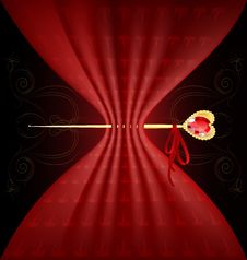 Red Tissue And Golden Pin Royalty Free Stock Photography Red Tissue And Golden Pin Royalty Free Stock Photography