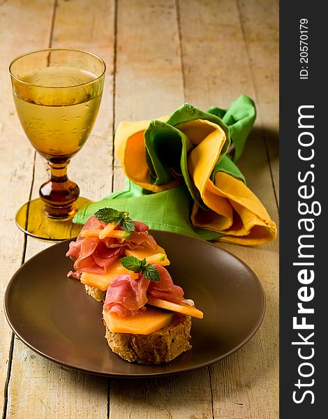 Ham And Melon Appetizer