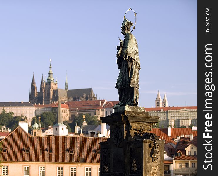 The statue of St.Jan Nepomucky in Prague. The statue of St.Jan Nepomucky in Prague