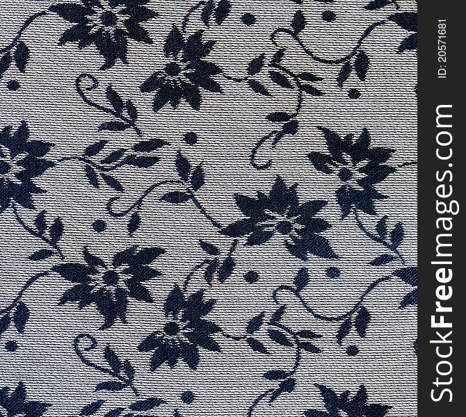 Flower design of black and gray fabric. Flower design of black and gray fabric