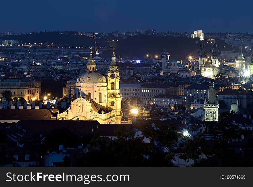 St. Nicholas At Prague At Night