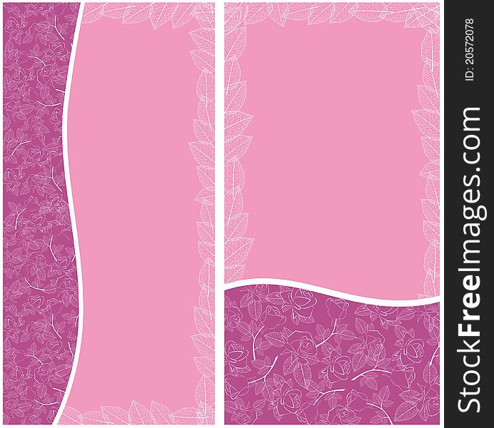 Pink border set with white rose pattern