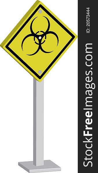 3d bio-hazard logo label. 3d bio-hazard logo label