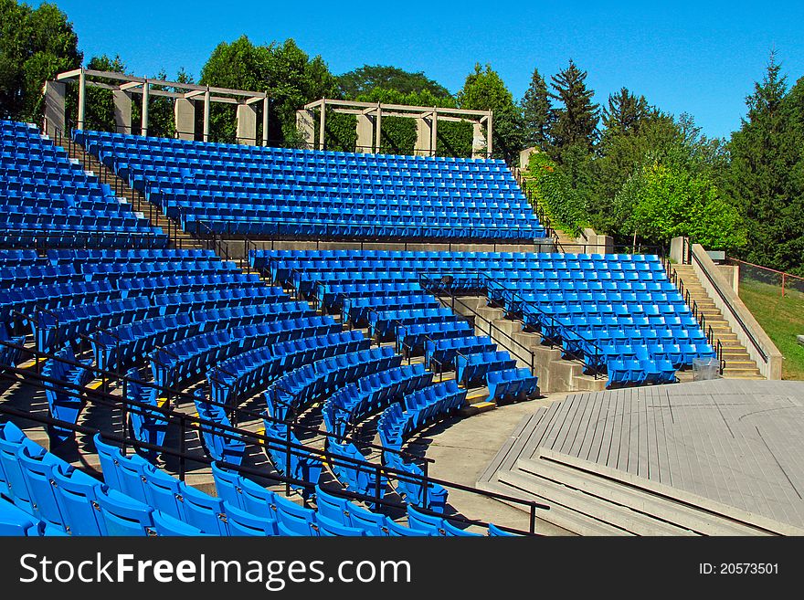 The view of the the outdoor theatre in the park. The view of the the outdoor theatre in the park