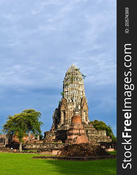 Historic site  in Ayutthaya of thailand