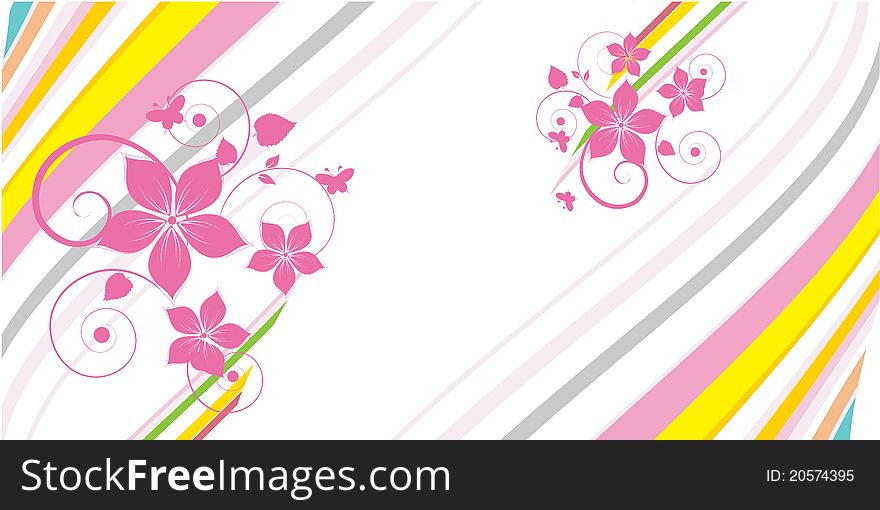 Floral Abstract Design Element