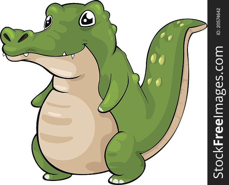 Illustration cartoon Crocodile on White background. Illustration cartoon Crocodile on White background