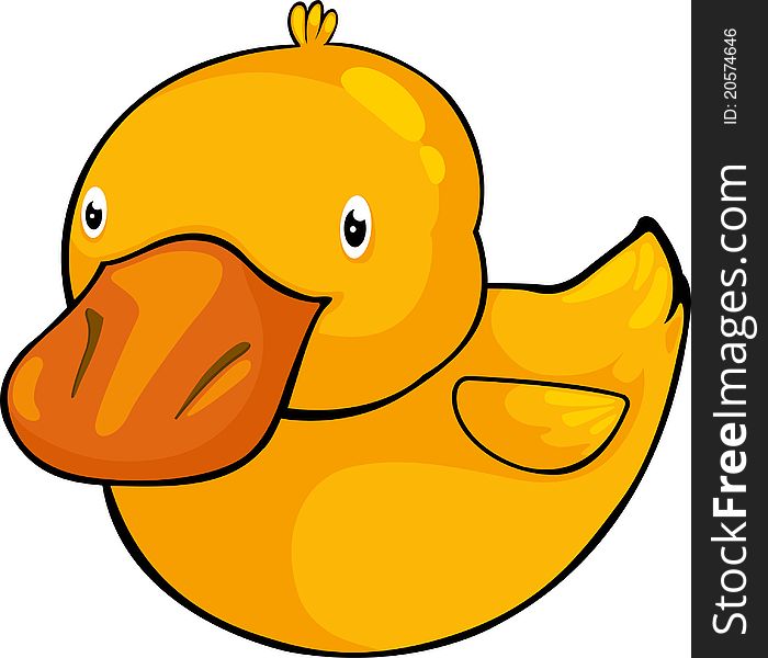 Illustration cartoon duck White background vector file. Illustration cartoon duck White background vector file