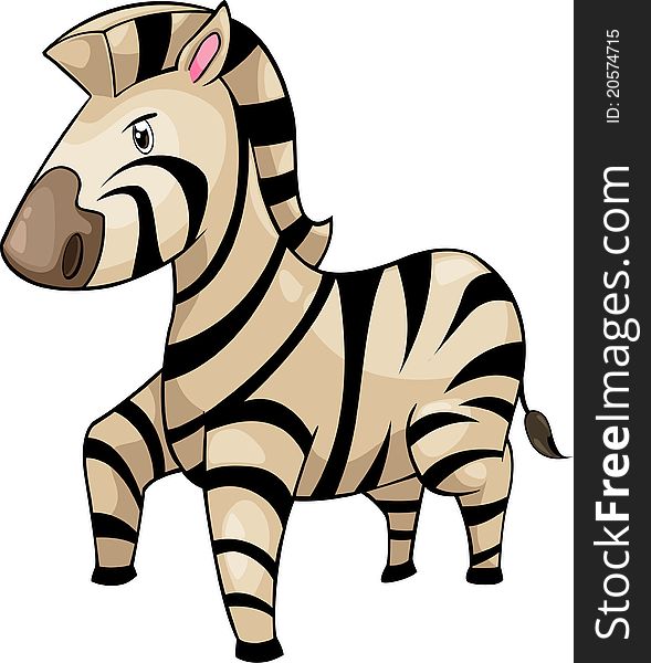 Illustration cartoon zebra white background vector file. Illustration cartoon zebra white background vector file