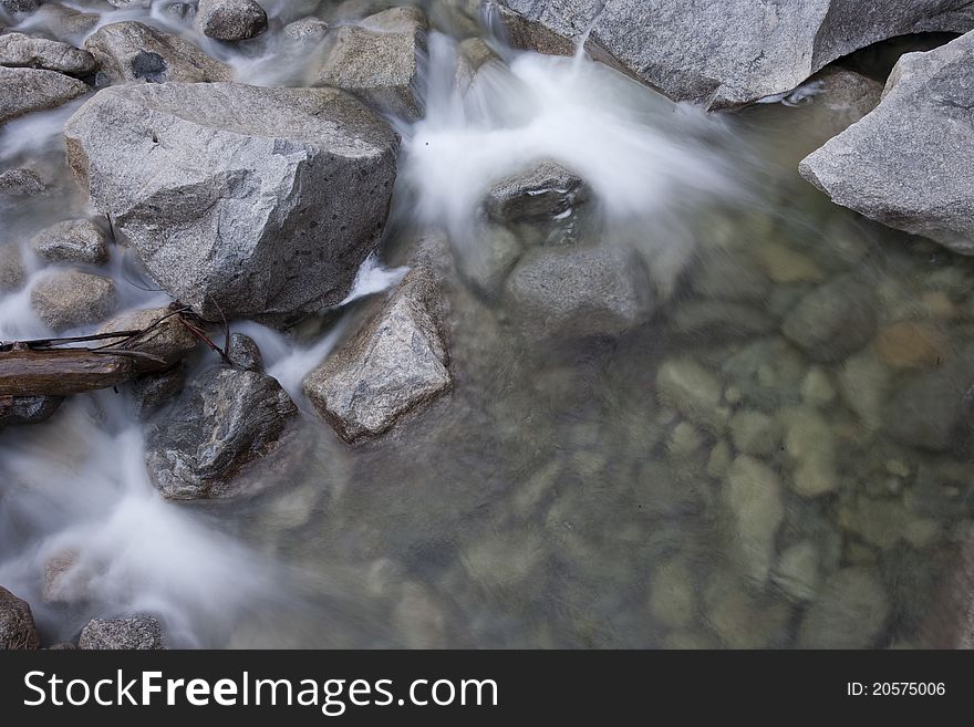 Water flowing background image of a stream at Yosemite National Park. Water flowing background image of a stream at Yosemite National Park.