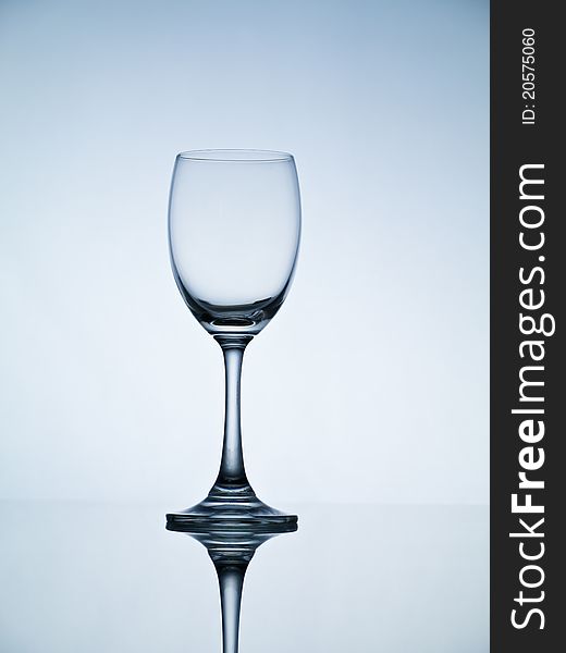 Empty stemmed glass for cocktail or wine