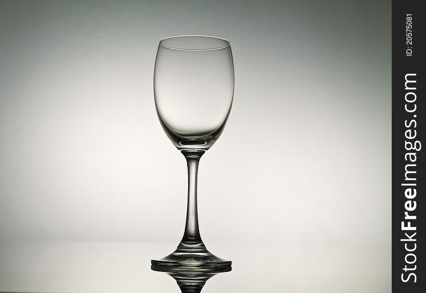 Empty stemmed glass for cocktail or wine