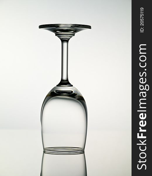Empty stemmed glass for cocktail or wine. Empty stemmed glass for cocktail or wine