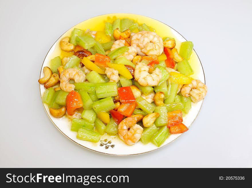 Corn And Shrimp In A Plate