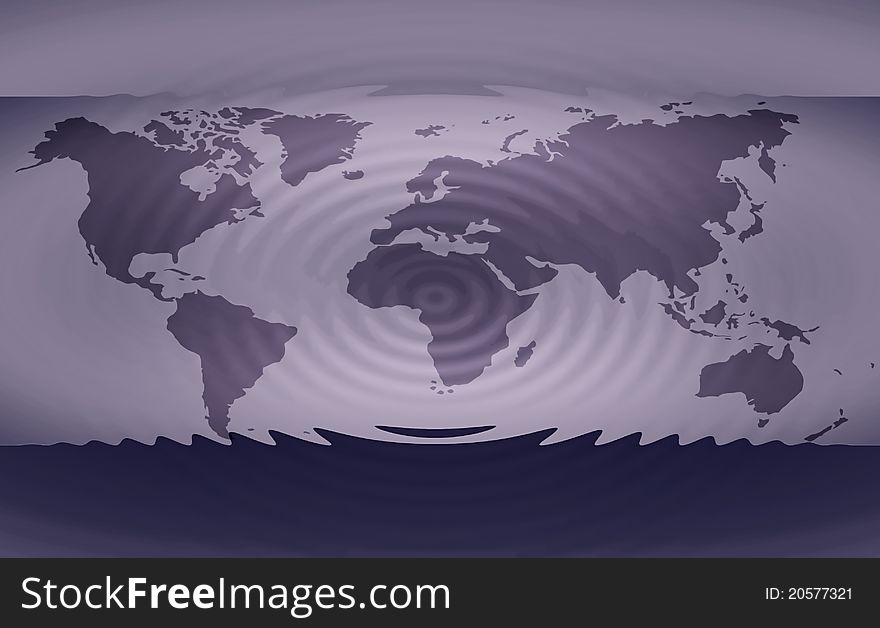 The hole Worldmap with a Earthquake vibration. The hole Worldmap with a Earthquake vibration