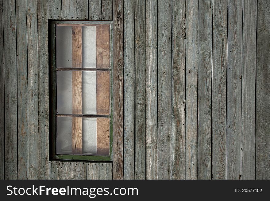 Background of old wall with boarded up window. Background of old wall with boarded up window