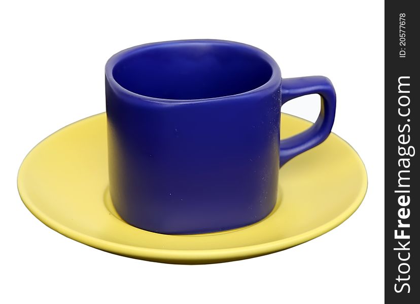 Blue coffee cup. Ceramic coffee cup.