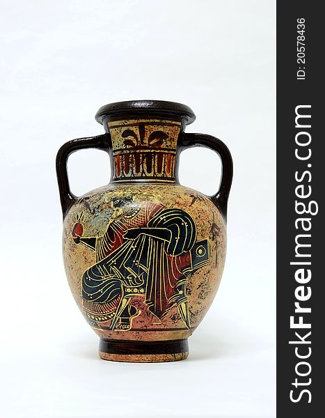 Handmade pottery with Greek design. Handmade pottery with Greek design