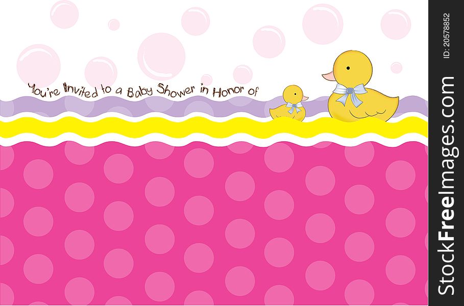 New baby shower announcement with duck toy