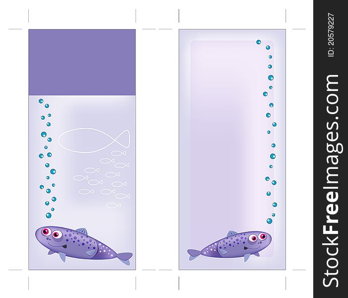 Illustrated Promo Card with Fish Theme. Illustrated Promo Card with Fish Theme