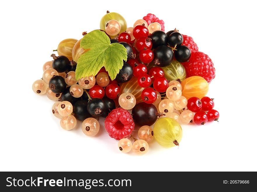 Heap of various summer berries of different colors. Heap of various summer berries of different colors