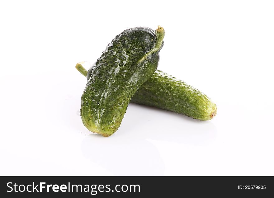 Very fresh and raw cucumbers