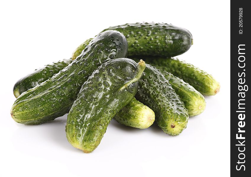 Very fresh and raw cucumbers