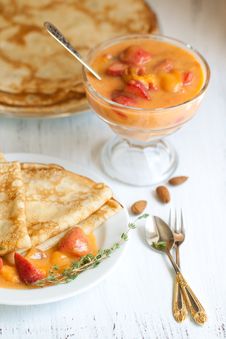 Breakfast With Pancakes Stock Image Breakfast With Pancakes Stock Image