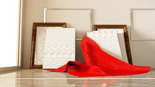 Blank Canvas With Red Cloth Royalty Free Stock Photos Blank Canvas With Red Cloth Royalty Free Stock Photos