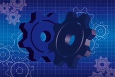 Blue Gears Background Stock Photos Blue Gears Background Stock Photos